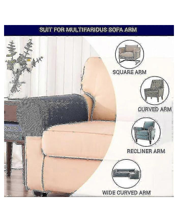 2 Pcs Stretch Accoudoir Housses Spandex Jacquard Couvercles Protecteur Doux et Élastique Pour Chaises Canapé [...]