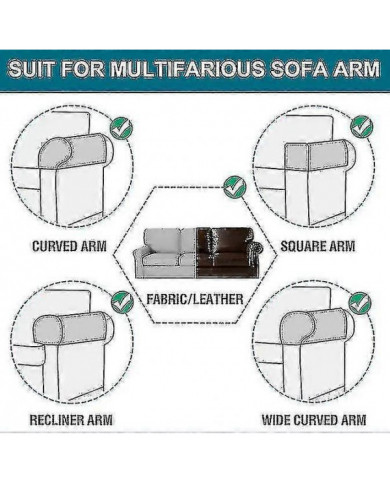 2 Pcs Stretch Accoudoir Housses Spandex Jacquard Couvercles Protecteur Doux et Élastique Pour Chaises Canapé [...]