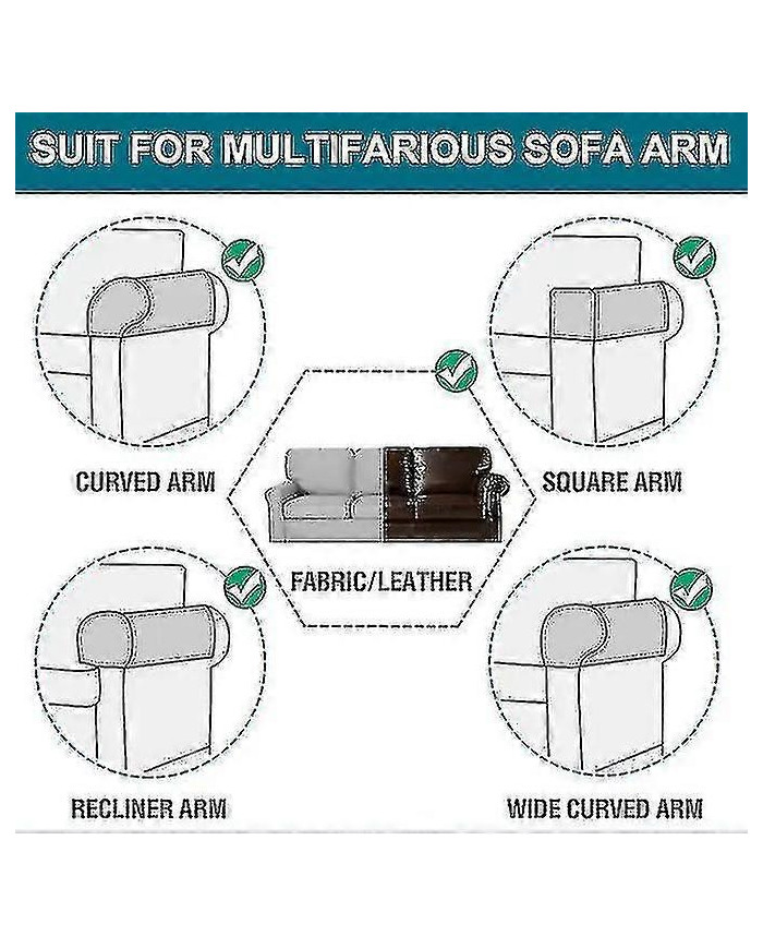 2 Pcs Stretch Accoudoir Housses Spandex Jacquard Couvercles Protecteur Doux et Élastique Pour Chaises Canapé [...]