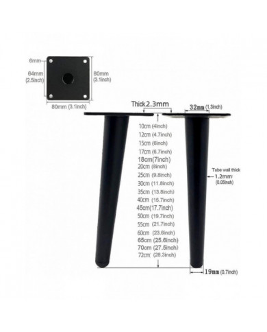 4 Pack 30cm Longueur Métal Table Pieds Pour Meubles Modernes Armoire Armoire Bureau Chaise Ottoman Remplacement [...]