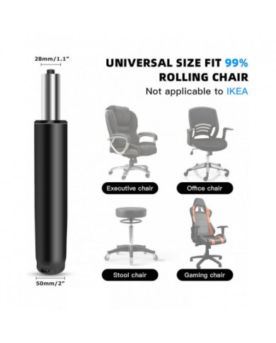 Cylindre de levage à gaz pour chaise de bureau de 1000 lb (450 kg) - Nouveau noir