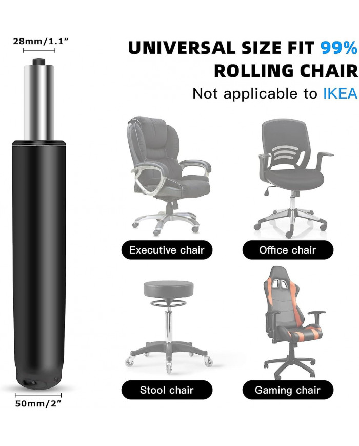 Cylindre de levage à gaz pour chaise de bureau de 1000 lb (450 kg) - Nouveau noir