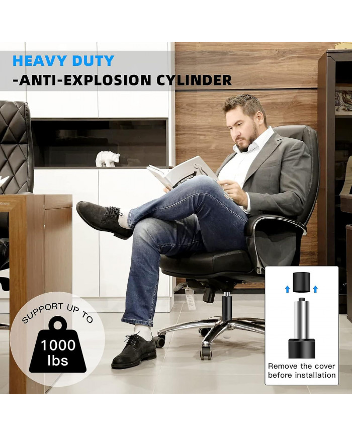 Cylindre de levage à gaz pour chaise de bureau de 1000 lb (450 kg) - Nouveau noir