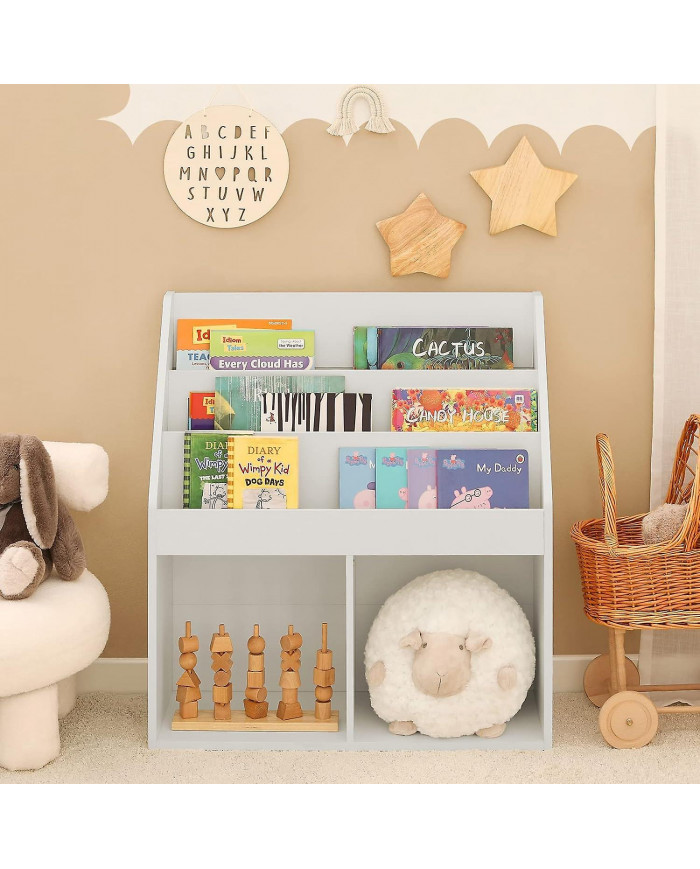 SoBuy enfants blanc bois bibliothèque présentoir, KMB01-W