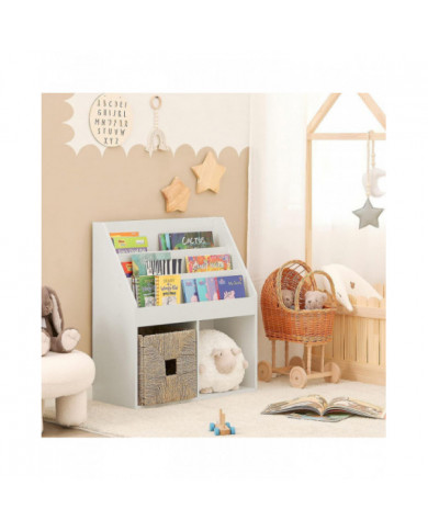 SoBuy enfants blanc bois bibliothèque présentoir, KMB01-W