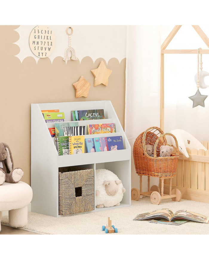 SoBuy enfants blanc bois bibliothèque présentoir, KMB01-W