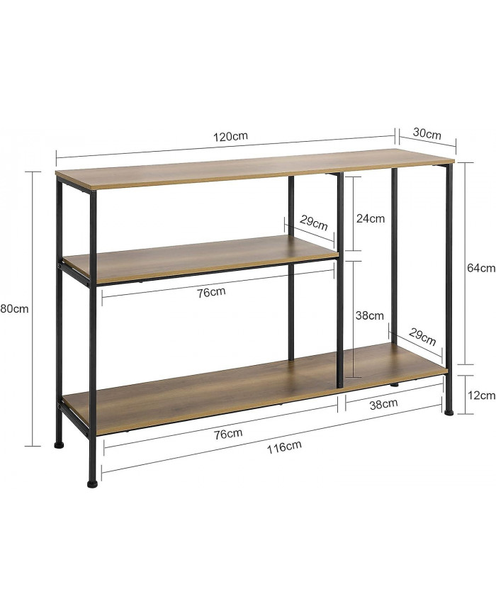 SoBuy FSB35-PF Table console vintage avec 3 étagères