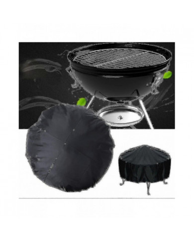 112cm Extérieur Rond Noir Rond Imperméable à l’eau Bbq Grill Couverture Poussière Couverture Patio Fire Pit Cover