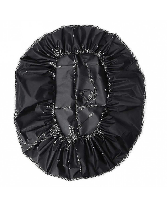 112cm Extérieur Rond Noir Rond Imperméable à l’eau Bbq Grill Couverture Poussière Couverture Patio Fire Pit Cover