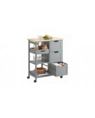 SoAcheter Chariot de cuisine Chariot de Cuisine Chariot de rangement,Gris,FKW79-HG