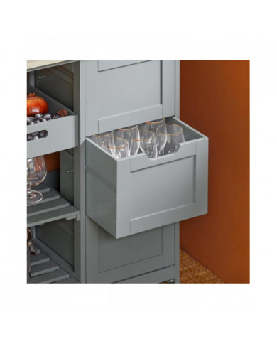 SoAcheter Chariot de cuisine Chariot de Cuisine Chariot de rangement,Gris,FKW79-HG