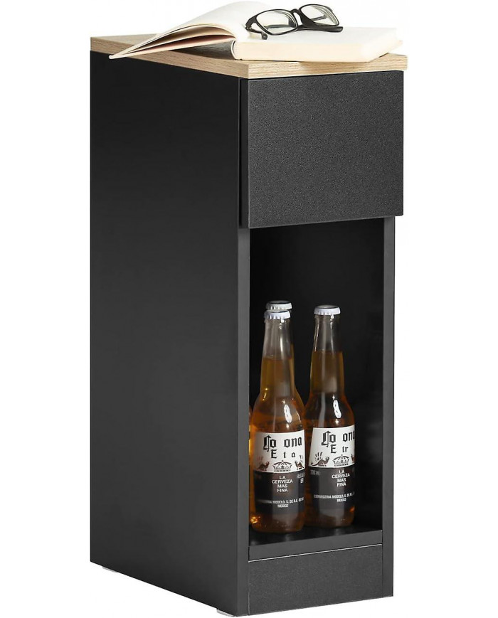 SoBuy Table de chevet Table d’Appoint Table Lampe Table Noir & Naturel, FBT111-SCH