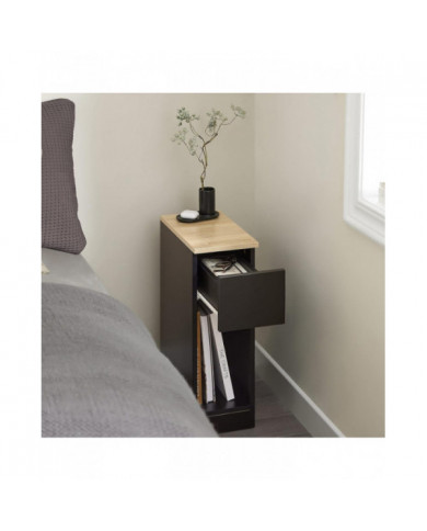 SoBuy Table de chevet Table d’Appoint Table Lampe Table Noir & Naturel, FBT111-SCH