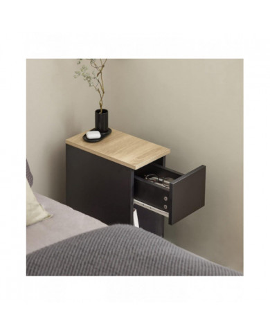 SoBuy Table de chevet Table d’Appoint Table Lampe Table Noir & Naturel, FBT111-SCH