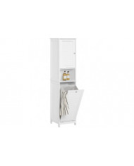 SoBuy Armoire haute avec panier à linge, BZR124-W
