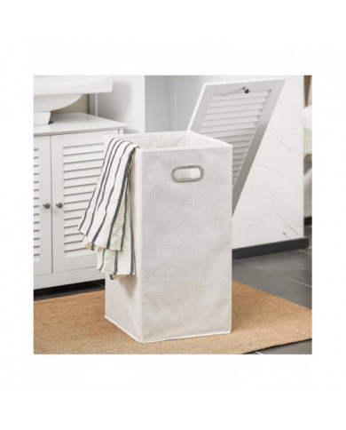 SoBuy Armoire haute avec panier à linge, BZR124-W