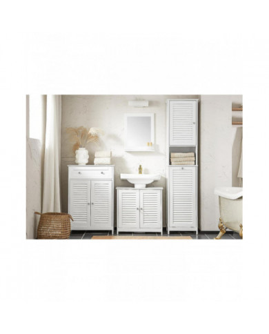 SoBuy Armoire haute avec panier à linge, BZR124-W