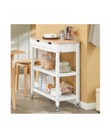 Chariot de stockage de SoBuy cuisine servant de chariot avec tiroirs & étagères FKW68-WN
