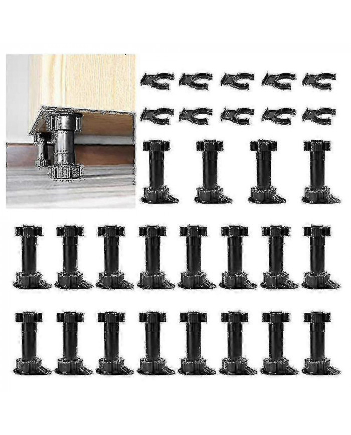 20pcs Meubles Pieds Armoire réglable Pied Leg Unit Cabinet Pieds avec Clips de planche pour Cuisine Ba