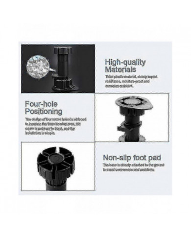 20pcs Meubles Pieds Armoire réglable Pied Leg Unit Cabinet Pieds avec Clips de planche pour Cuisine Ba