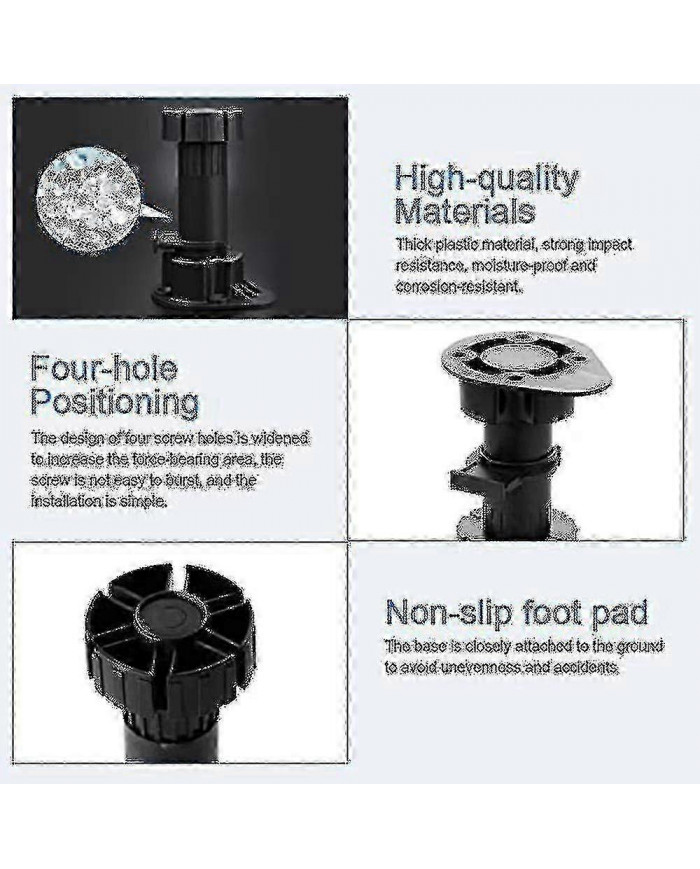 20pcs Meubles Pieds Armoire réglable Pied Leg Unit Cabinet Pieds avec Clips de planche pour Cuisine Ba