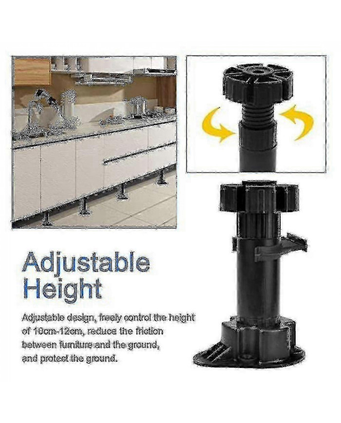 20pcs Meubles Pieds Armoire réglable Pied Leg Unit Cabinet Pieds avec Clips de planche pour Cuisine Ba
