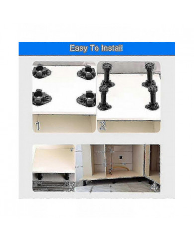 20pcs Meubles Pieds Armoire réglable Pied Leg Unit Cabinet Pieds avec Clips de planche pour Cuisine Ba