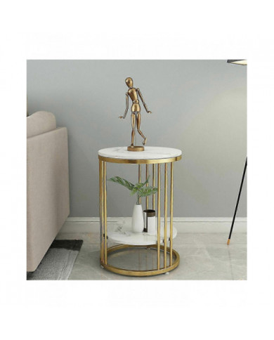 Round 2 Tier Table Basse Table d’Appoint Table d’Extrémité en marbre Salon