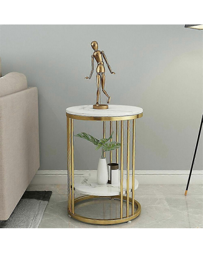 Round 2 Tier Table Basse Table d’Appoint Table d’Extrémité en marbre Salon