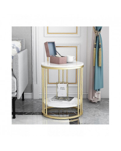 Round 2 Tier Table Basse Table d’Appoint Table d’Extrémité en marbre Salon