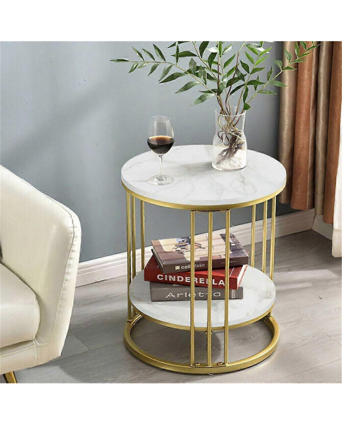Round 2 Tier Table Basse Table d’Appoint Table d’Extrémité en marbre Salon
