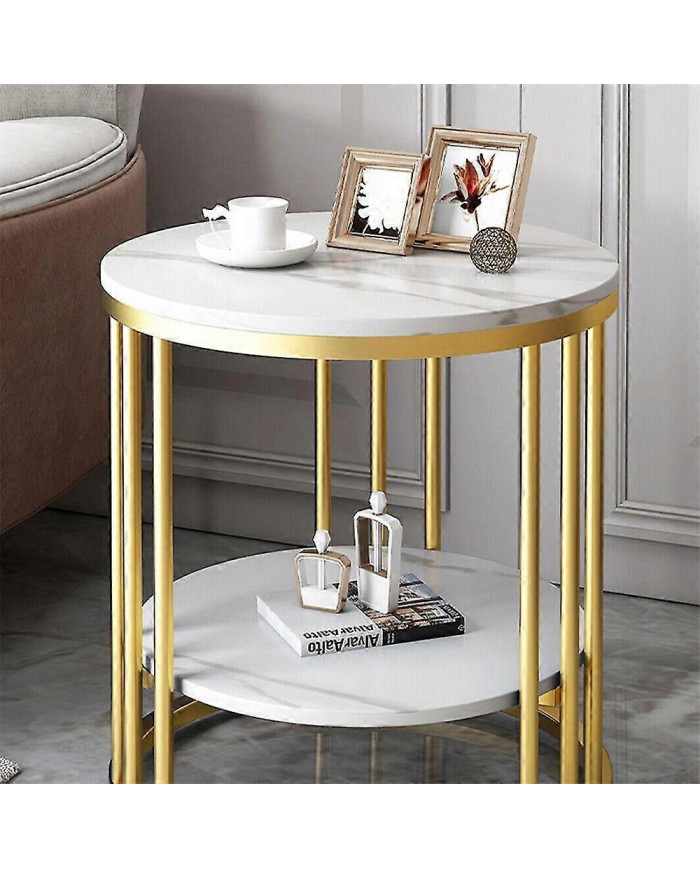 Round 2 Tier Table Basse Table d’Appoint Table d’Extrémité en marbre Salon