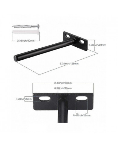 4pcs / 6pcs Support d’étagère flottant, Support d’étagère invisible en métal, Support d’étagère caché robuste, [...]
