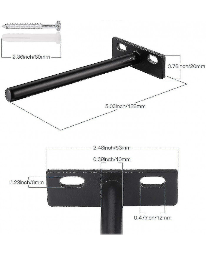 4pcs / 6pcs Support d’étagère flottant, Support d’étagère invisible en métal, Support d’étagère caché robuste, [...]