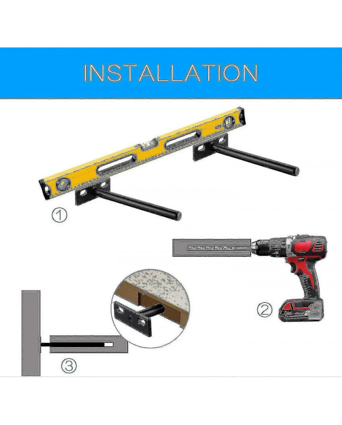 4pcs / 6pcs Support d’étagère flottant, Support d’étagère invisible en métal, Support d’étagère caché robuste, [...]