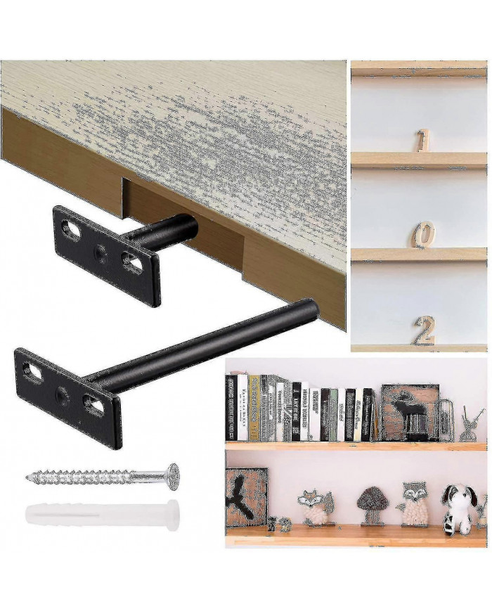 4pcs / 6pcs Support d’étagère flottant, Support d’étagère invisible en métal, Support d’étagère caché robuste, [...]