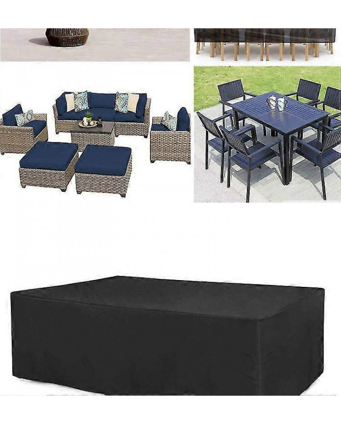 64 Tailles Imperméable à l’eau Patio extérieur Meubles de jardin Housses de chaise de neige de pluie (noir)