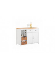 SoBuy Kitchen Island Armboard avec 2 paniers en rotin, KNL05-W