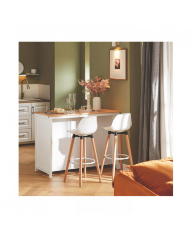 SoBuy Kitchen Island Armboard avec 2 paniers en rotin, KNL05-W