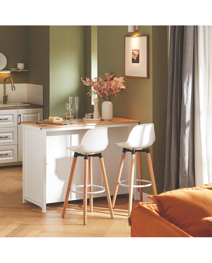 SoBuy Kitchen Island Armboard avec 2 paniers en rotin, KNL05-W