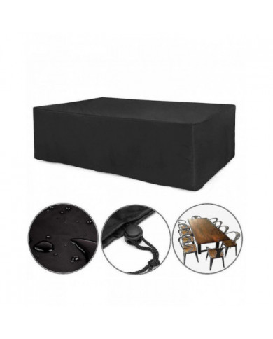 128 Tailles Imperméables À L’eau Extérieur Patio Meubles De Jardin Couvre Pluie Neige Chaise Housses (argent Et Noir