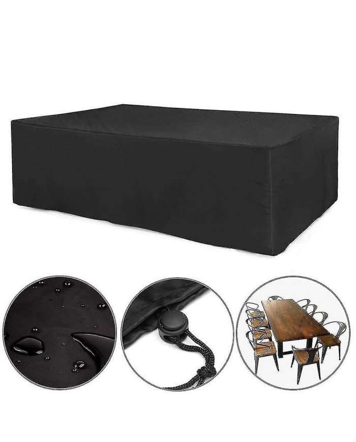 128 Tailles Imperméables À L’eau Extérieur Patio Meubles De Jardin Couvre Pluie Neige Chaise Housses (argent Et Noir