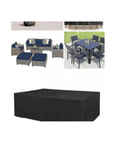 128 Tailles Imperméables À L’eau Extérieur Patio Meubles De Jardin Couvre Pluie Neige Chaise Housses (argent Et Noir