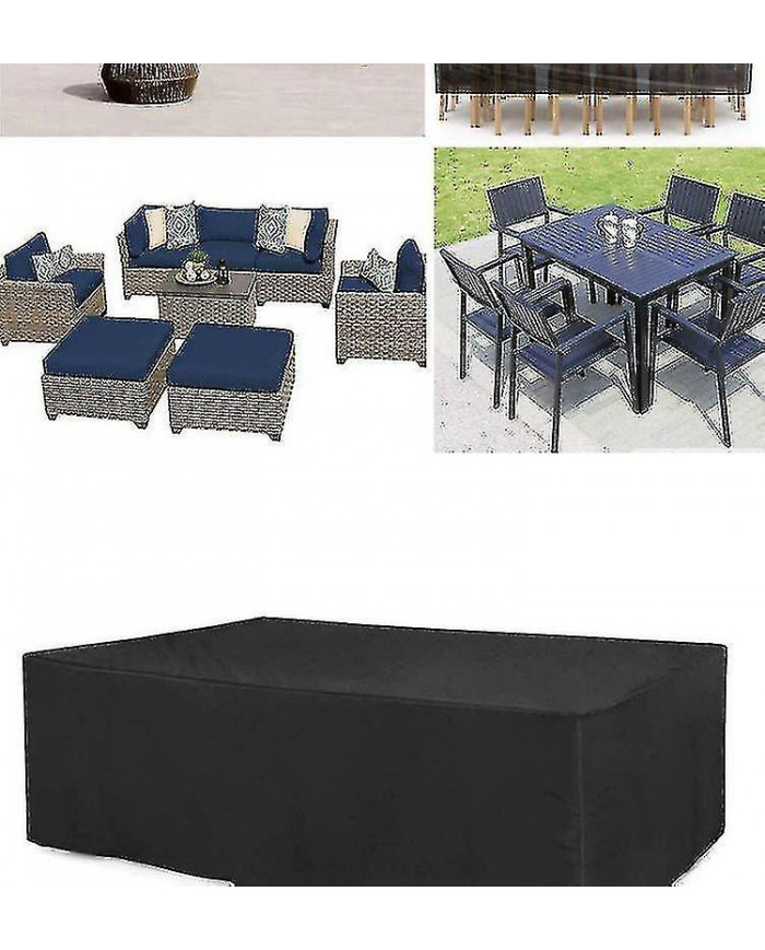 128 Tailles Imperméables À L’eau Extérieur Patio Meubles De Jardin Couvre Pluie Neige Chaise Housses (argent Et Noir