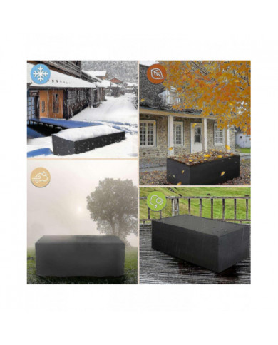 128 Tailles Imperméables À L’eau Extérieur Patio Meubles De Jardin Couvre Pluie Neige Chaise Housses (argent Et Noir