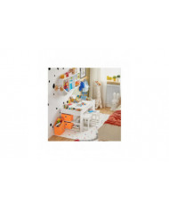 SoBuy Table pour enfants et 2 tabourets Set de table pour blocs de construction avec table double face et 8 boîtes [...]