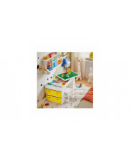 SoBuy Table pour enfants et 2 tabourets Set de table pour blocs de construction avec table double face et 8 boîtes [...]