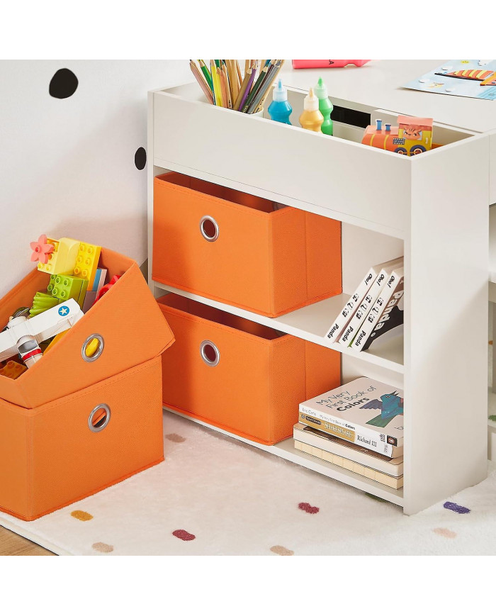 SoBuy Table pour enfants et 2 tabourets Set de table pour blocs de construction avec table double face et 8 boîtes [...]