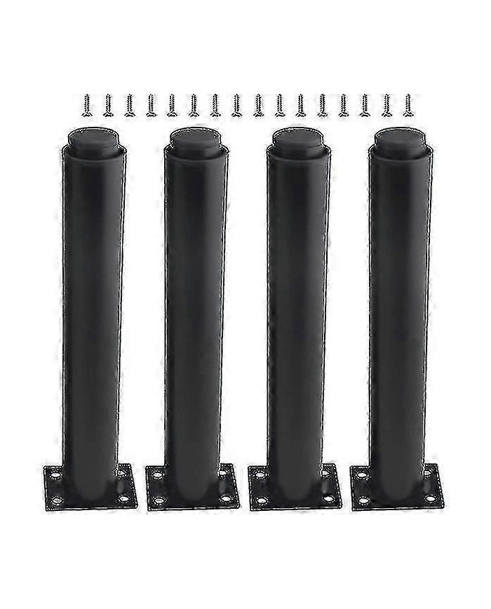 (25-42cm, Noir) Ensemble de 4 pieds de meubles en métal réglables solides