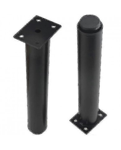 (25-42cm, Noir) Ensemble de 4 pieds de meubles en métal réglables solides